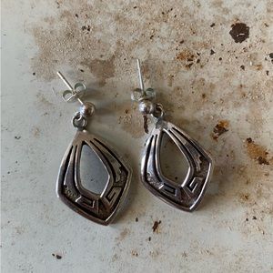 Tribal Theme Sterling Silver Earrings